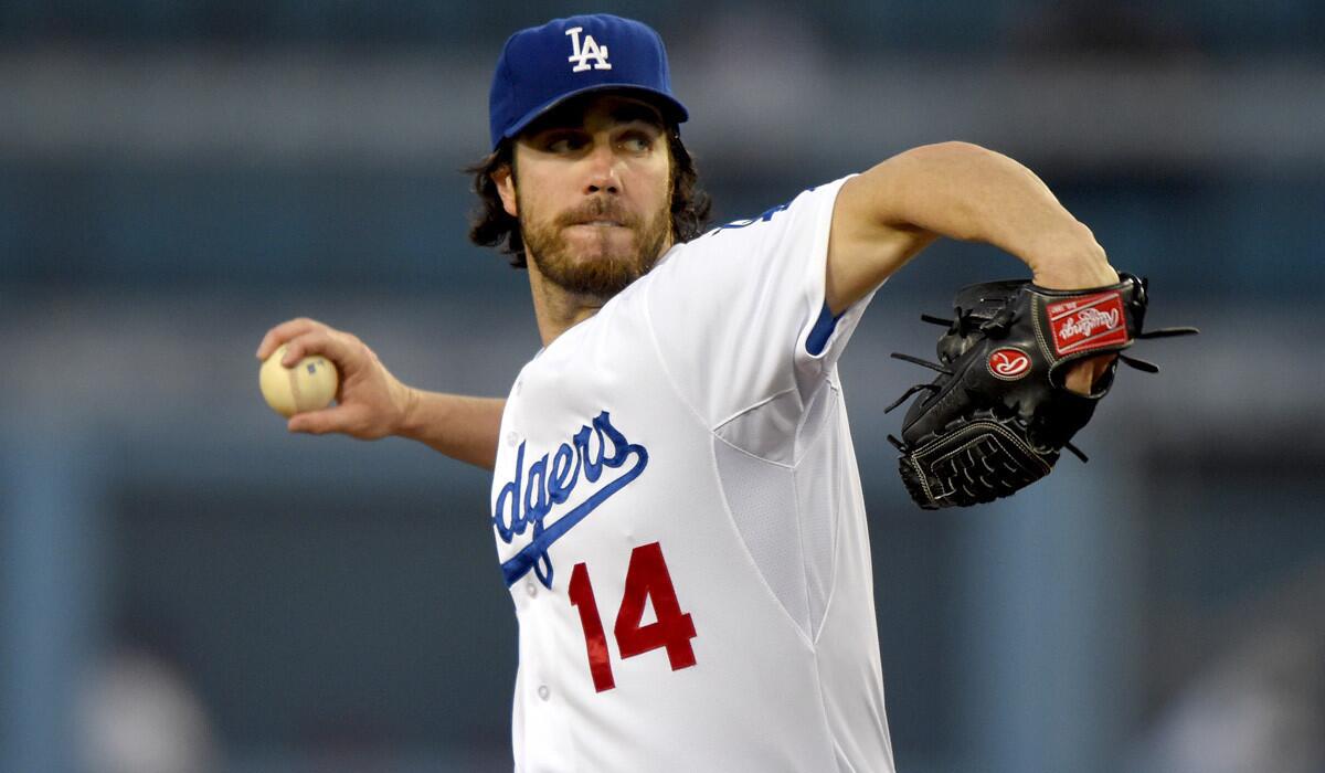 Dodgers starter Dan Haren gave up four hits, a walk and one run against the Diamondbacks in six innings on Friday night.