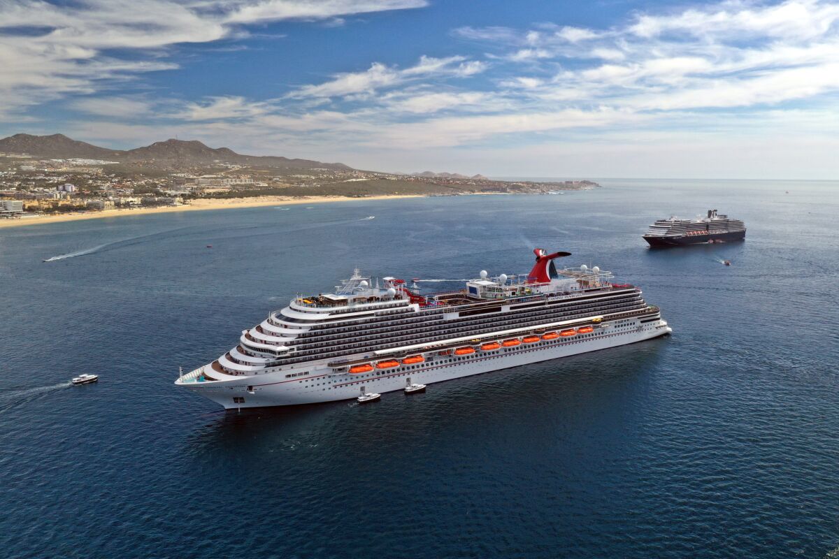 Two cruise ships arrived in Cabo San Lucas on March 12, Carnival Panorama and Holland America.
