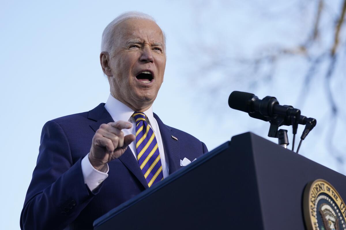 President Biden speaks in Atlanta in support of voting rights legislation.