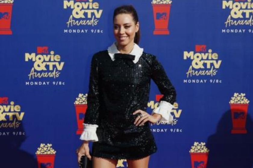 La actriz estadounidense Aubrey Plaza llega a los MTV Movie & TV Awards 2019 en el Barker Hangar, Santa Mónica, California, EE. UU., el 15 de junio de 2019. EFE/Nina Prommer/Archivo