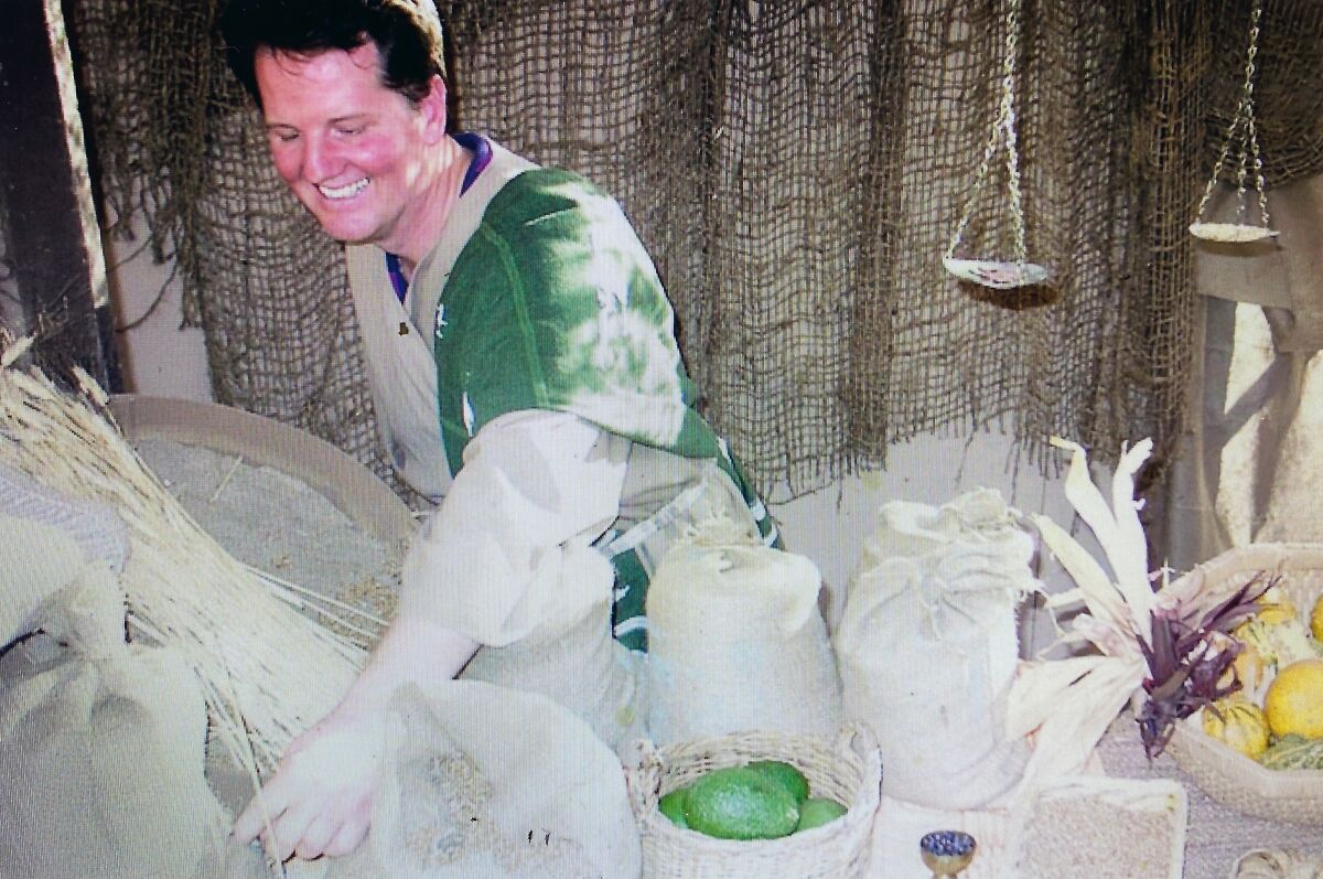 A Church of Jesus Christ of Latter-day Saints member acting as a Bethlehem villager in 2000.