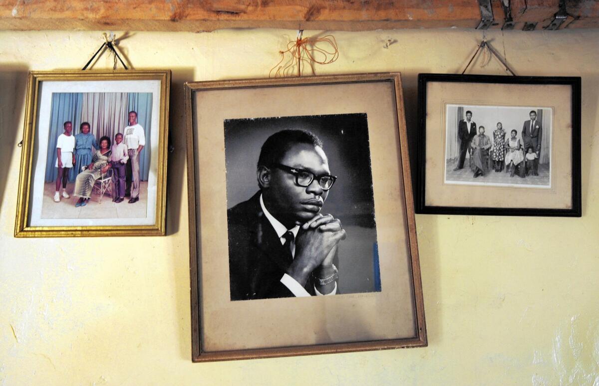 A picture of Barack Obama Sr., father of President Obama, hangs in the home of the president's stepgrandmother Sarah Obama in Kogelo, Kenya.