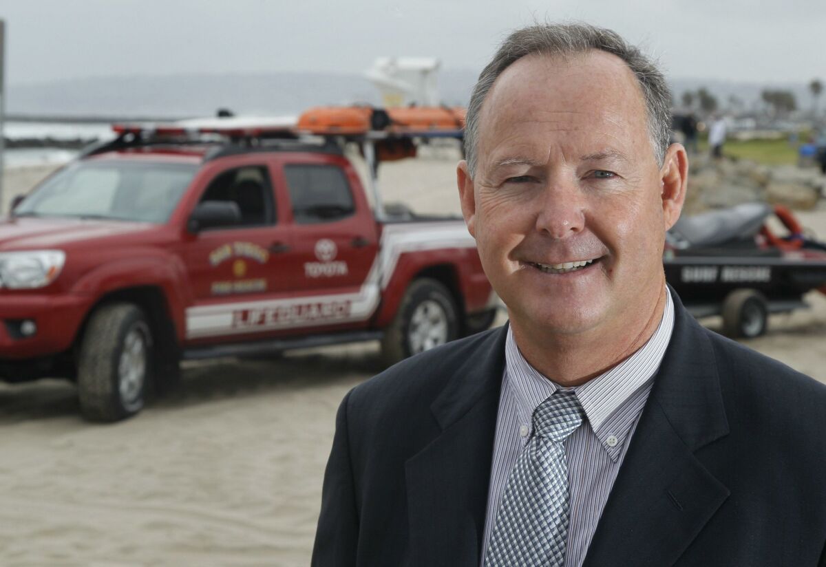 Lifeguard Ed Harris is challenging Mayor Kevin Faulconer John Gibbins U-T