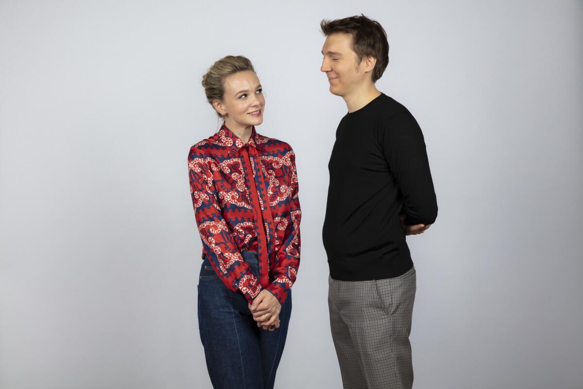 Actress Carey Mulligan and director Paul Dano from the film "Wildlife,"