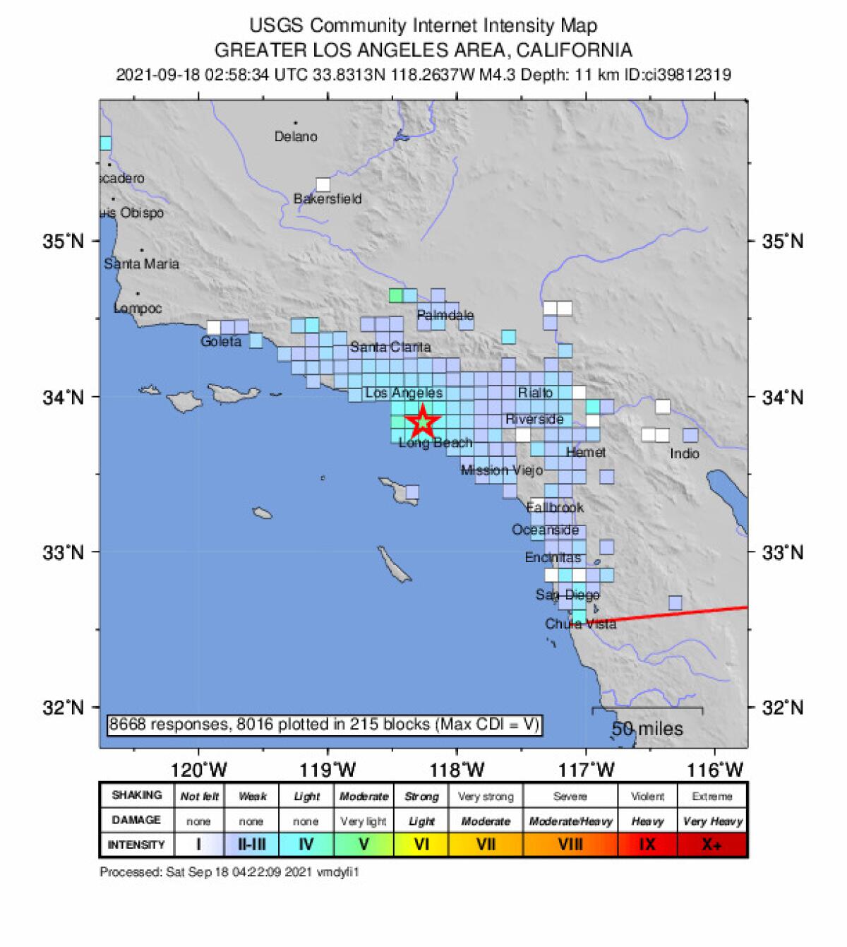 A magnitude 4.3 quake lightly shook San Diego on Friday night