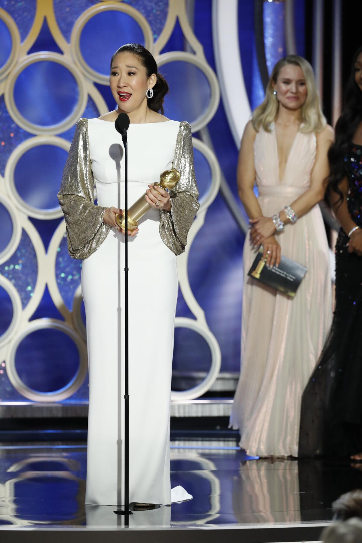 Sandra Oh onstage during the 76th Golden Globes.