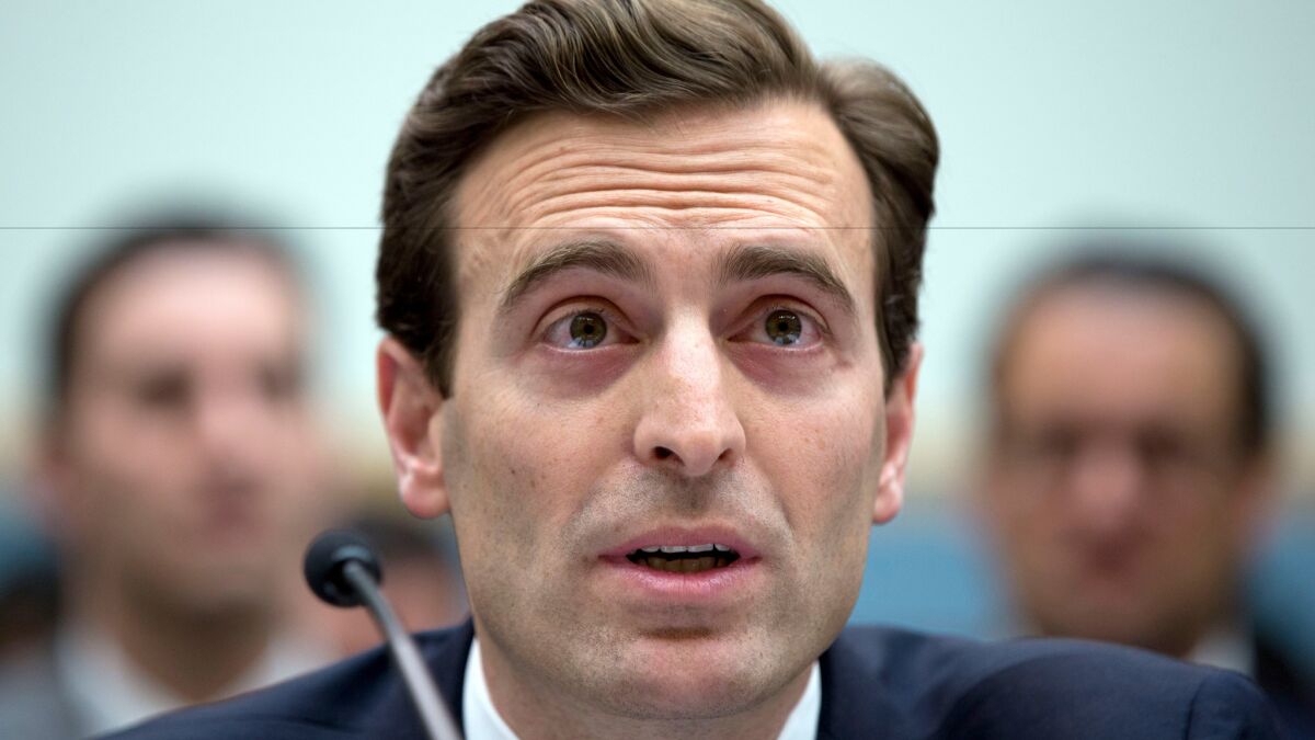 Nevada Atty. Gen. Adam Laxalt, shown in 2015, said expanding eligibility for overtime pay would burden employers by straining budgets and forcing layoffs or cuts in working hours.