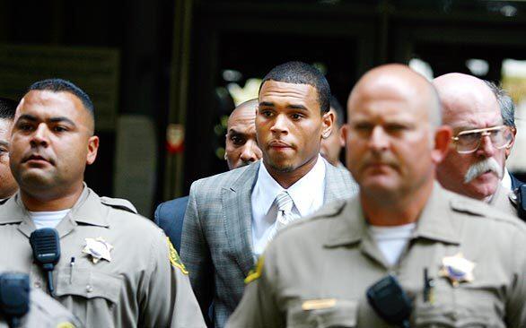 Chris Brown leaves court