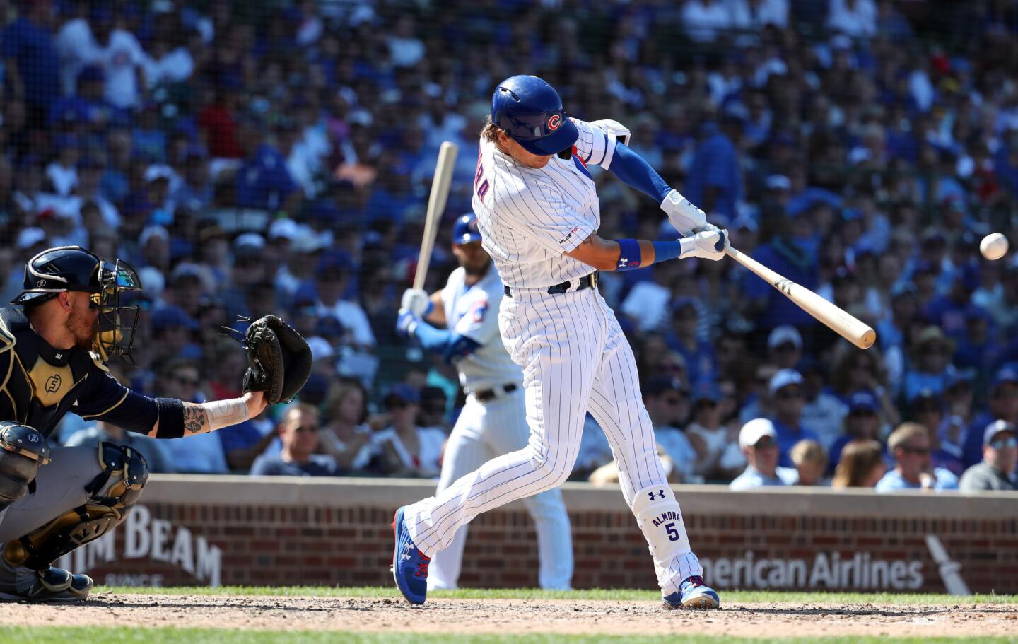 Albert Almora Jr. hits a solo home run in the seventh inning.