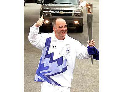 Bill Plaschke carries the Olympic torch