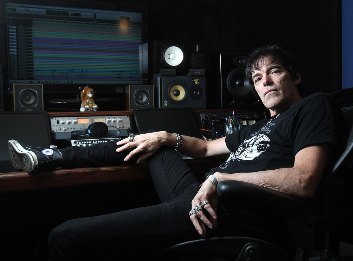 Richie Ramone, former Ramones drummer, in his Los Angeles home studio on Tuesday, Oct. 8, 2013. Ramone released his first solo album "Entitled."