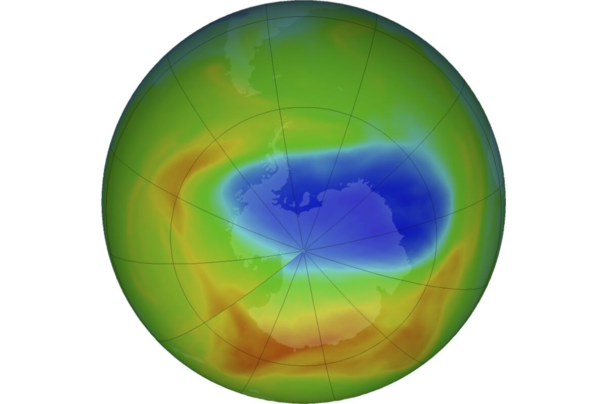Ozone hole over South Pole