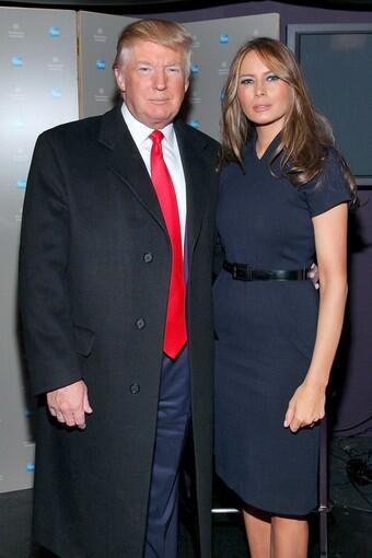 Donald and Melania Trump at Mercedes-Benz Fashion Week.