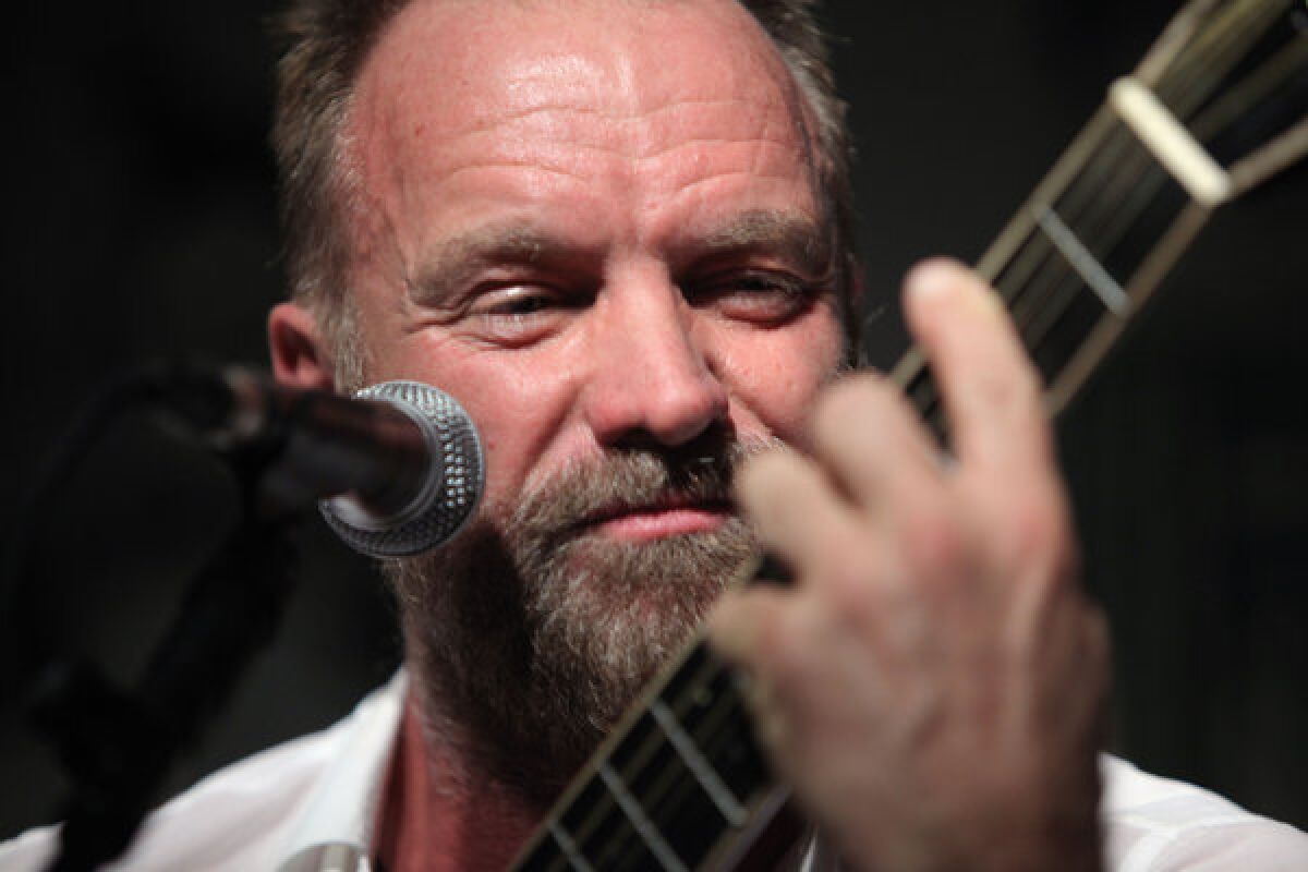 Sting, shown performing in London in 2009, is reportedly set to release in September an album of original material -- his first in a decade.