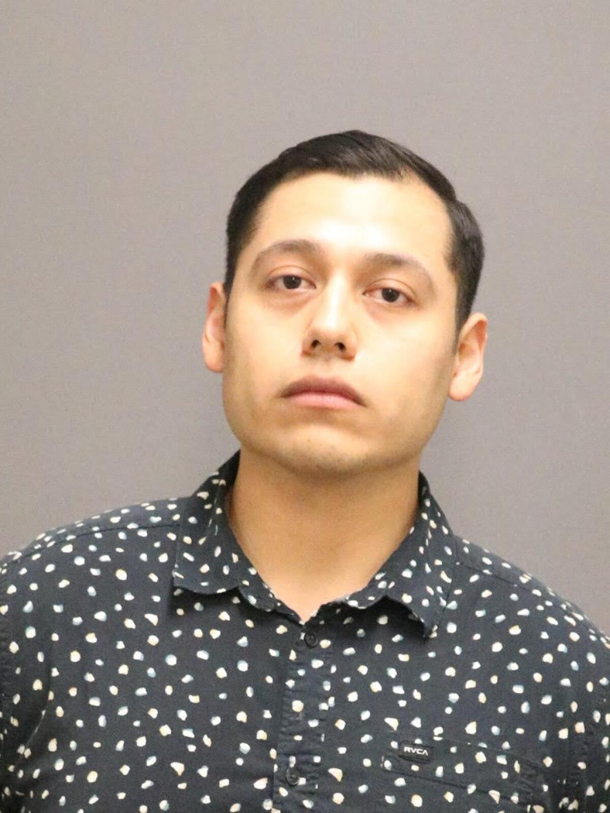Dino Rojas-Moreno, pictured, has been arrested as a suspect in connection with the murder of Tatum Goodwin in Laguna Beach.