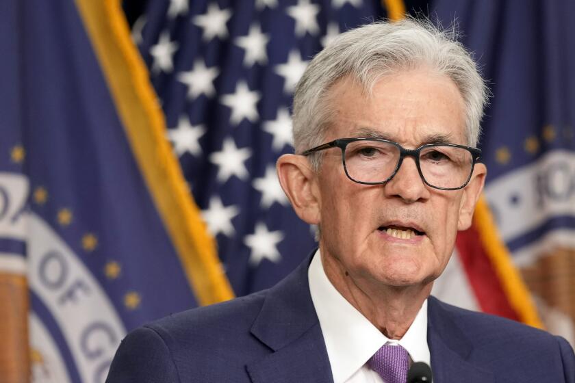 FILE - Federal Reserve Chair Jerome Powell speaks during a news conference at the Federal Reserve in Washington, May 1, 2024. (AP Photo/Susan Walsh, File)