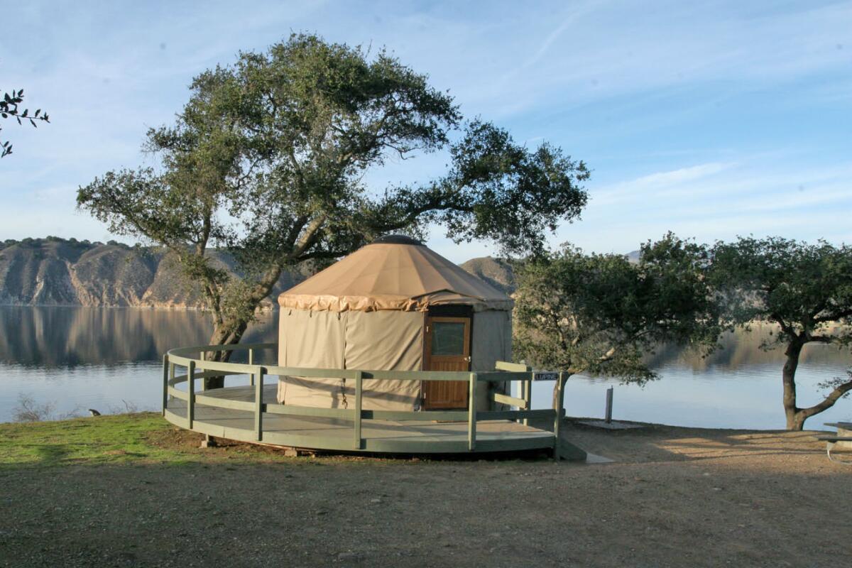 A yurt along Cachuma Lake