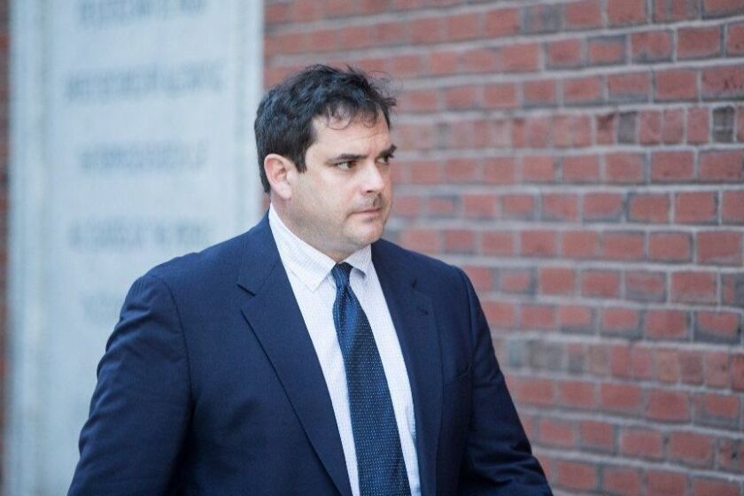 BOSTON, MA - MARCH 12: Stanford sailing coach John Vandemoer arrives at Boston Federal Court for an arraignment on March 12, 2019 in Boston, Massachusetts. John Vandemoer is among several charged in alleged college admissions scam. (Photo by Scott Eisen/Getty Images) ** OUTS - ELSENT, FPG, CM - OUTS * NM, PH, VA if sourced by CT, LA or MoD **