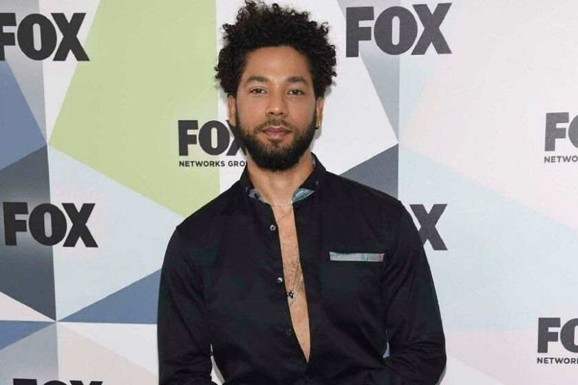 FILE - In this May 14, 2018 file photo, Jussie Smollett, a cast member in the TV series "Empire," attends the Fox Networks Group 2018 programming presentation afterparty in New York. Smollett is expressing anger over being attacked outside his Chicago apartment last month. Smollett, who plays a musician on the Fox Network's ''Empire'' talked about his ordeal during an interview with ABC News' Robin Roberts to be broadcast Thursday on "Good Morning America." He alleges he was the victim of an attack on Jan. 29 by two masked men who shouted racial and homophobic slurs at him. (Photo by Evan Agostini/Invision/AP, File)