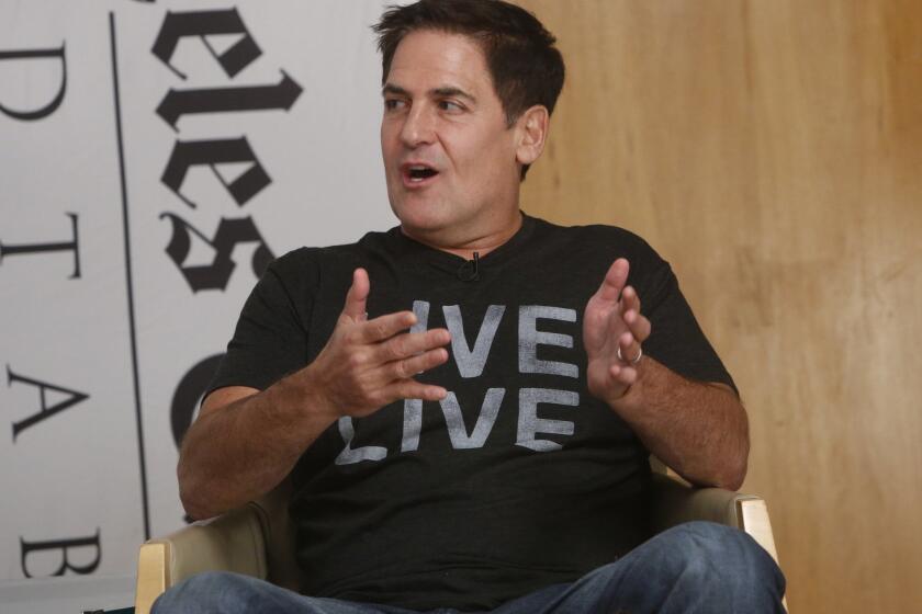 Mark Cuban at a Los Angeles Times discussion in April 2013