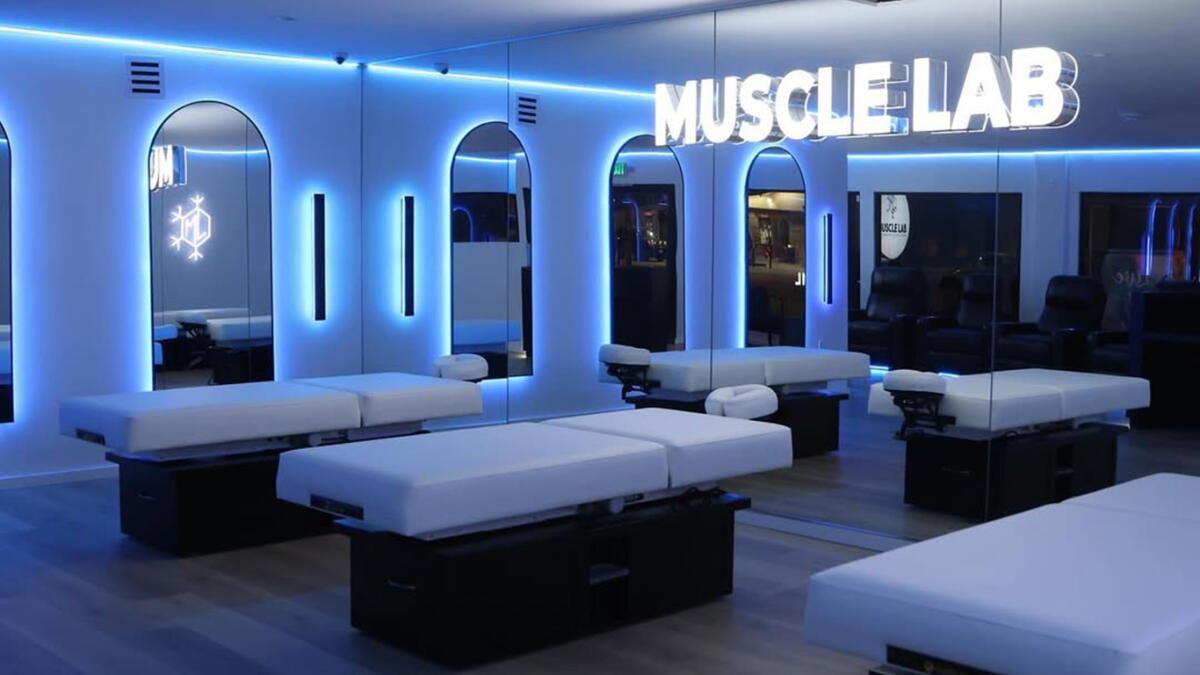 The massage room at Muscle Lab