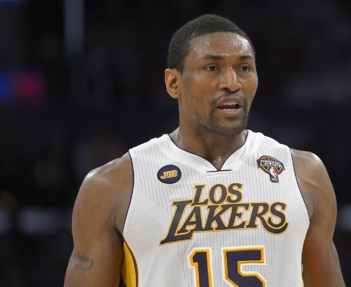 Former Laker Metta World Peace has been practicing with current power forward Julius Randle.