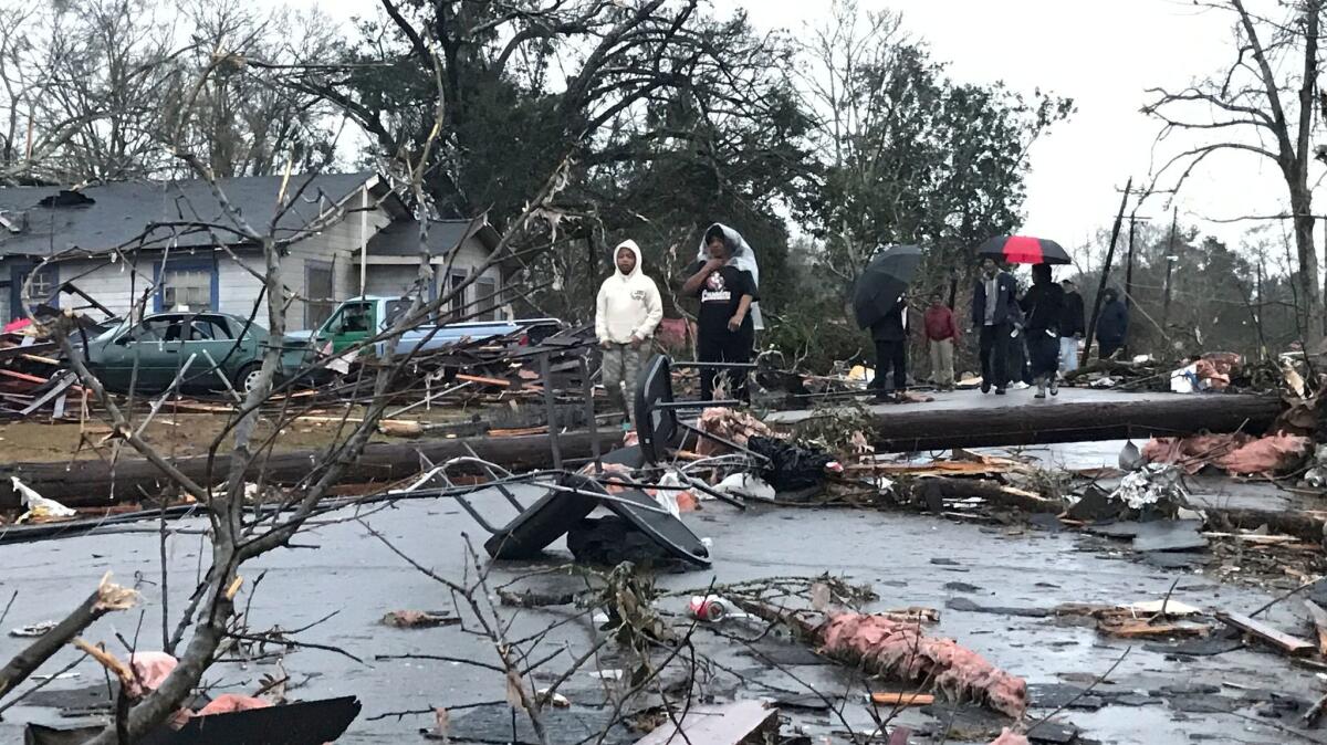 Trees and debris cover the ground after a tornado ripped through the Hattiesburg, Miss., area early Saturday, Jan. 21, 2017.