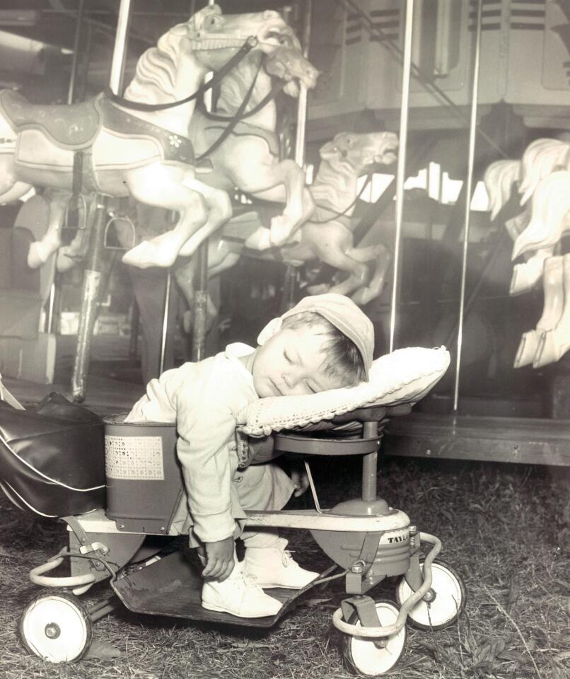 Edward Manalis, 21 months old, takes a nap at the 1953 fair.