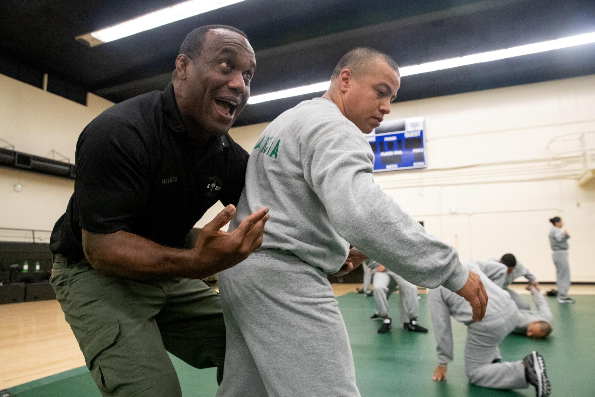 Recruits go through a defensive tactics class at STARS Center in Whittier.