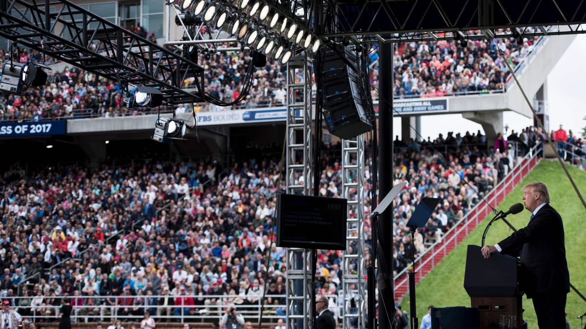 President Trump delivers a commencement address at Liberty University.