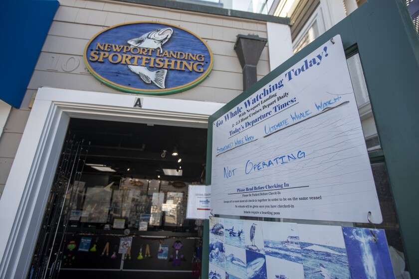 Newport Landing Sportfishing closed on Tuesday, Oct. 5 due to a large oil spill.