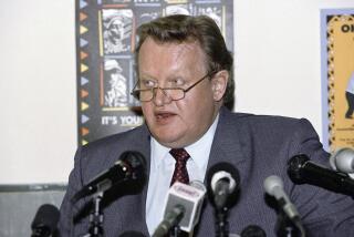 FILE - Martti Ahtisaari, UN Special Representative for Namibia, speaks at a press conference where he declared that the voting in Namibia had been free and fair, Saturday, Nov. 11, 1989. Martti Ahtisaari, the former president of Finland and global peace broker awarded the Nobel Peace Prize in 2008 for his work to resolve international conflicts, died Monday, Oct. 16, 2023. He was 86. (AP Photo/Billy Paddock, File)