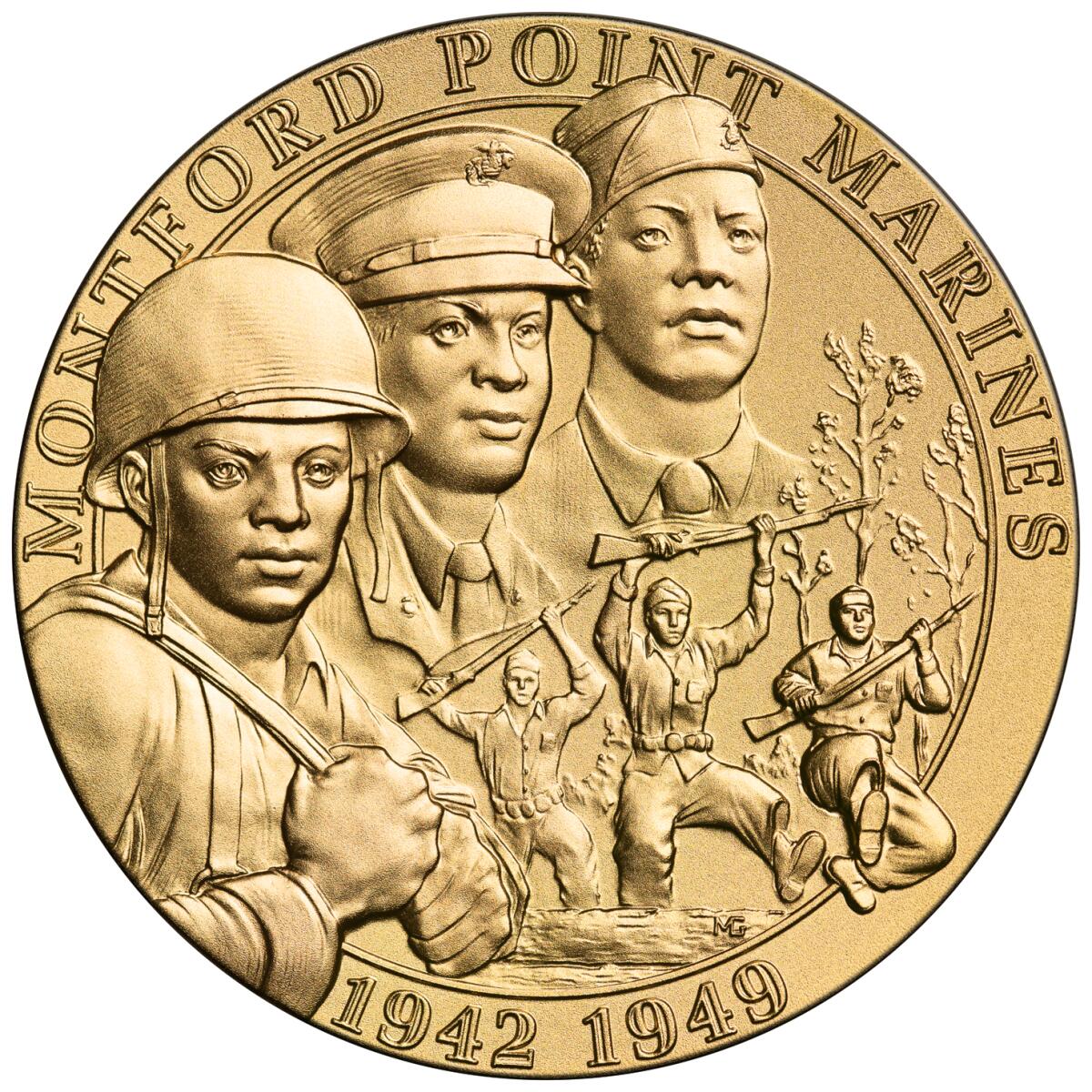Congressional Gold Medal awarded to Montford Point Marines by Barack Obama on Nov. 23, 2011.