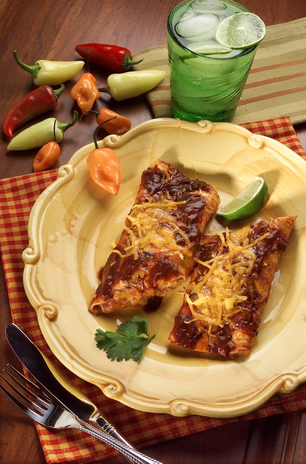 A simple recipe for classic red enchiladas.
