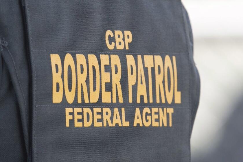 SAN DIEGO CA.- Oct. 26, 2017, CBP Border Patrol iconic image. of border patrol patch, PHOTO/JOHN GIBBINS, Staff photographer, San Diego Union-Tribune) copyright 2017