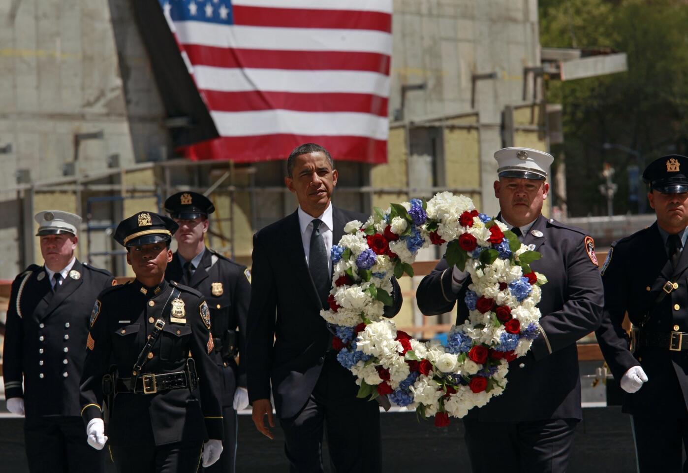 President Obama visits the site of the World Trade Center