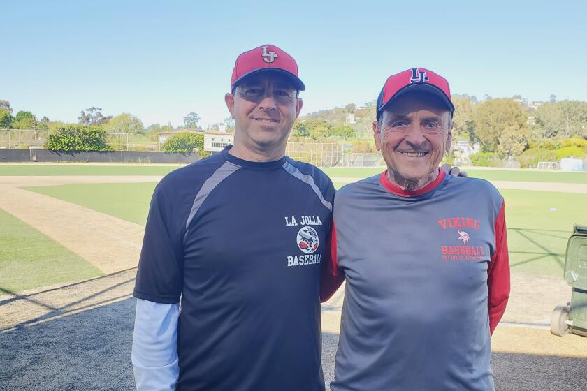 La Jolla High School baseball coach Gary Frank and his father, Howard