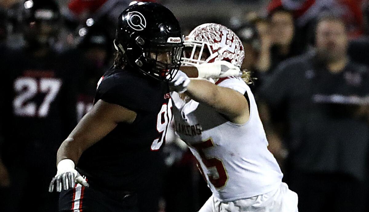 Korey Foreman, left, and Centennial's defense should provide an ample test for Mater Dei.