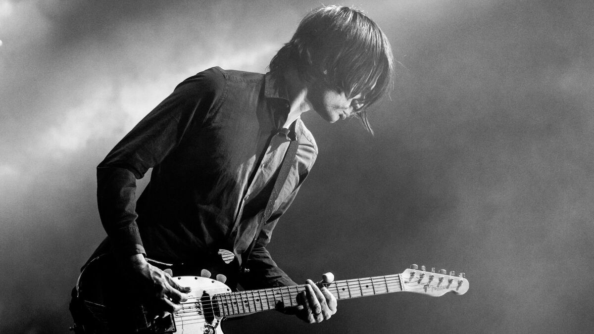 Jonny Greenwood, seen performing with Radiohead at Coachella in 2017, is nominated for an Oscar for his original score for "Phantom Thread."