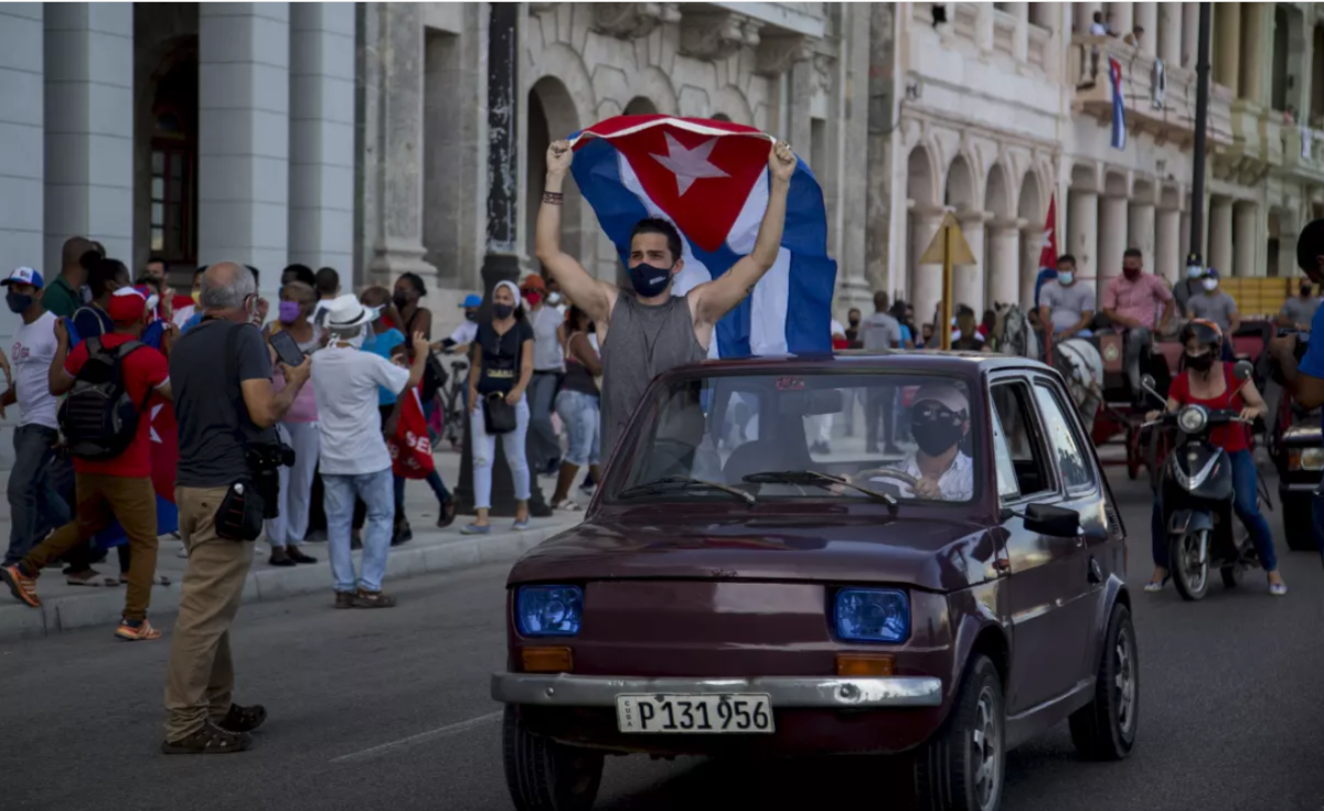 Simpatizantes del gobierno cubano 