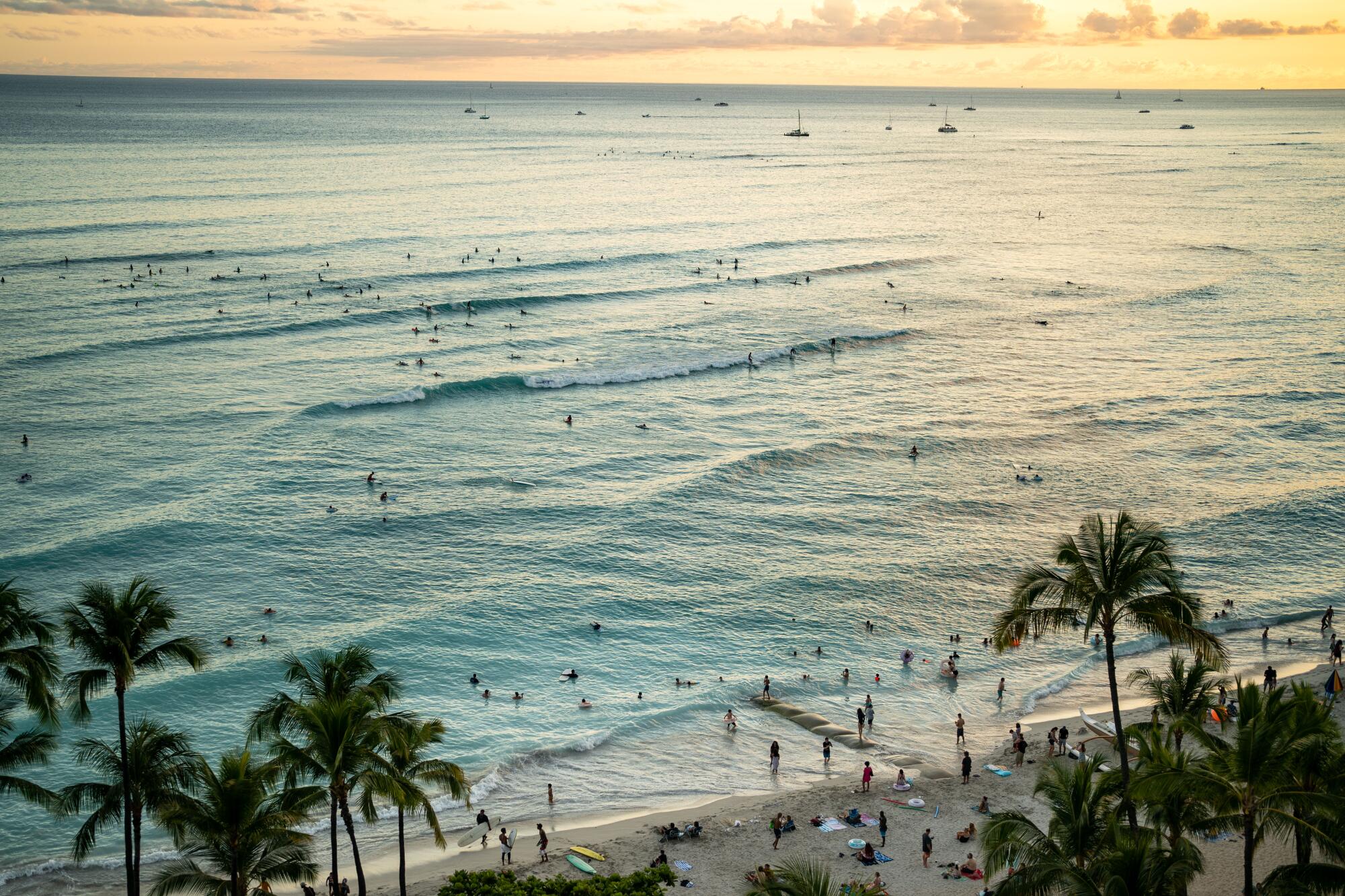music A wide view of Waikiki Beach on the Hawaiian island of Oahu