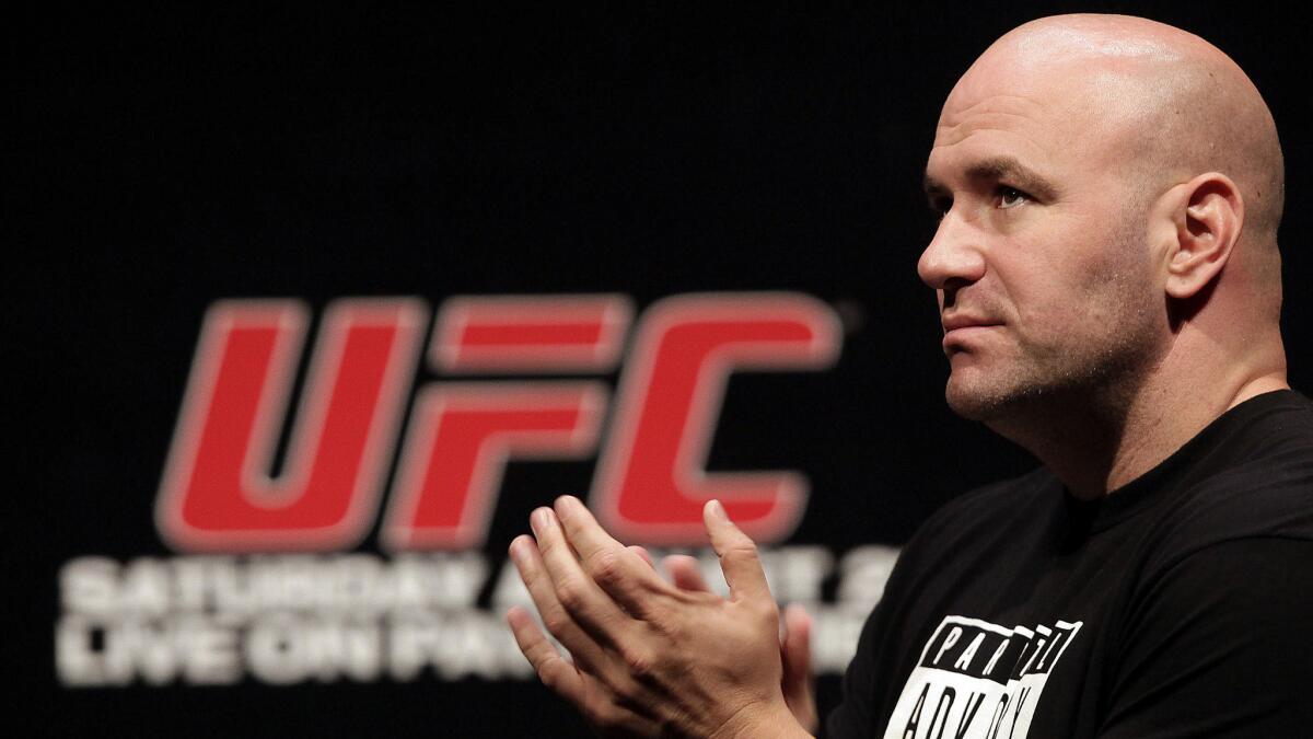 UFC President Dana White in 2011 during a weigh-in news conference in Brazil.
