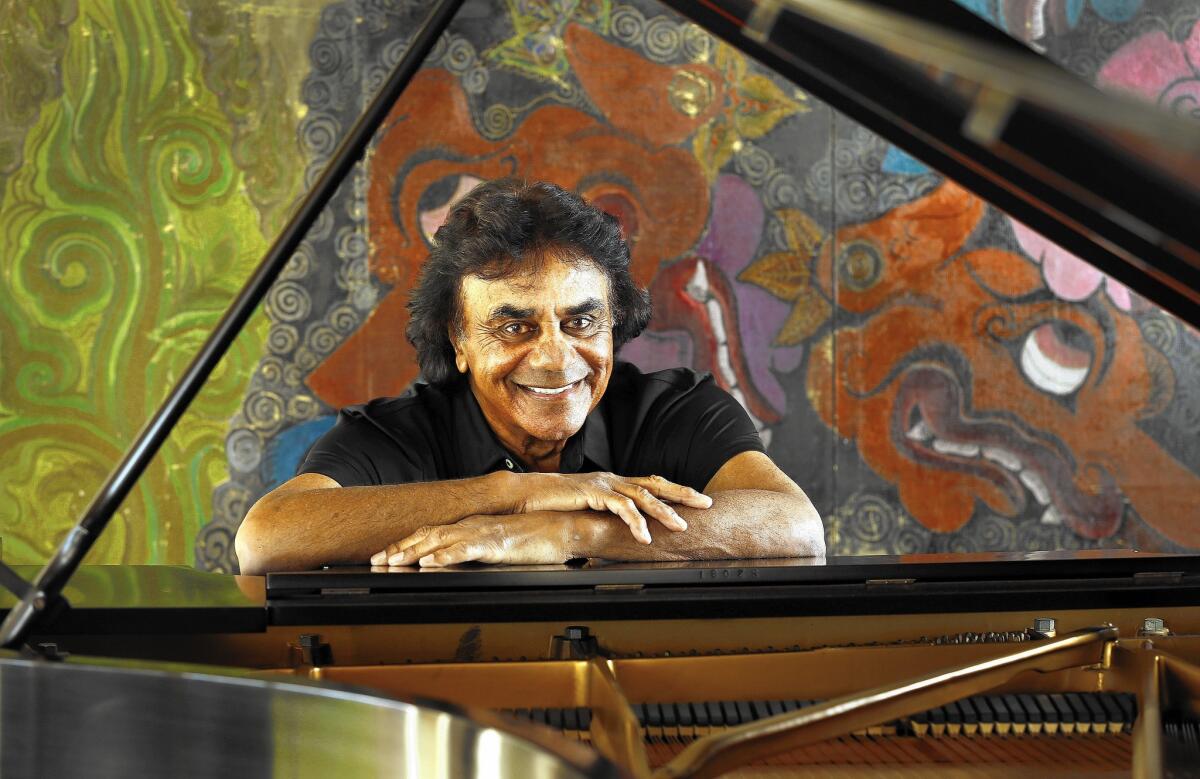 Johnny Mathis at his Hollywood Hills home on March 17, 2015.