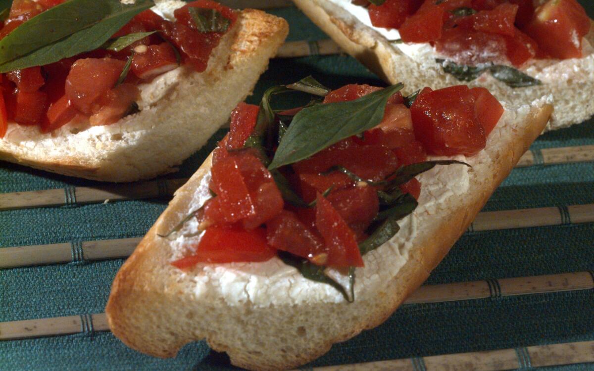 Warm Goat Cheese Bread With Tomatoes and Basil