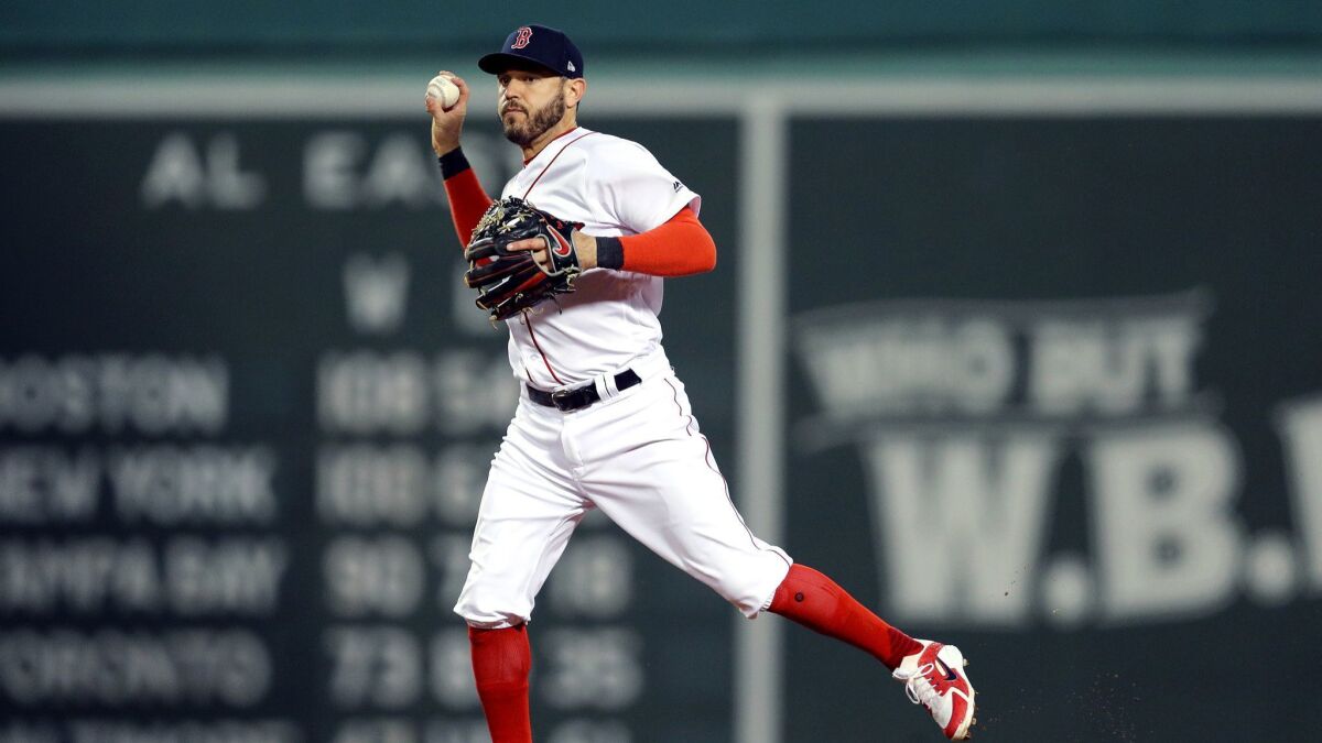 Ian Kinsler was traded from the Angels to the Red Sox in July.