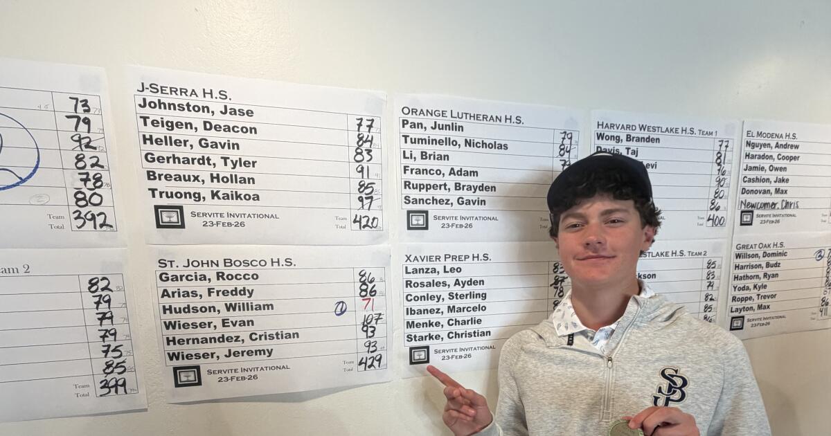 Prep talk: Freshman golfer William Hudson of St. John Bosco wins Servite Invitational