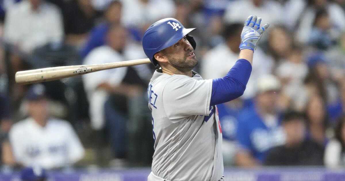 J.D. Martinez and Dodgers make RBI history in loss to Rockies - Los ...