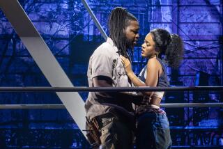 Chris Lee and Maleah Joi Moon in the world premiere production of "Hell 's Kitchen" at the Public Theater