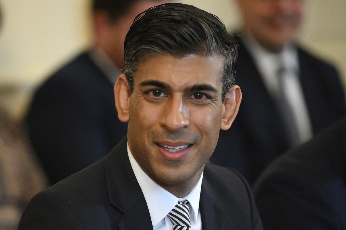 Rishi Sunak attends a cabinet meeting at 10 Downing St.