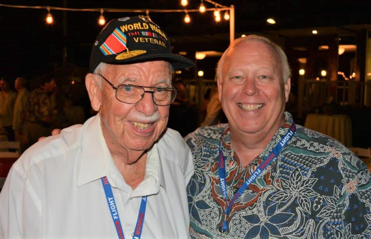 David Smith, right, took his dad, World War II vet Art Smith, on an Honor Flight to Washington, D.C. in 2010. 